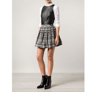 Alice & Olivia Tweed Pleated Skirt